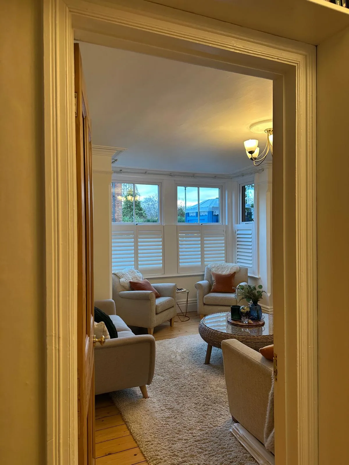 Wide tracked shutters for a bi-fold in Tynemouth